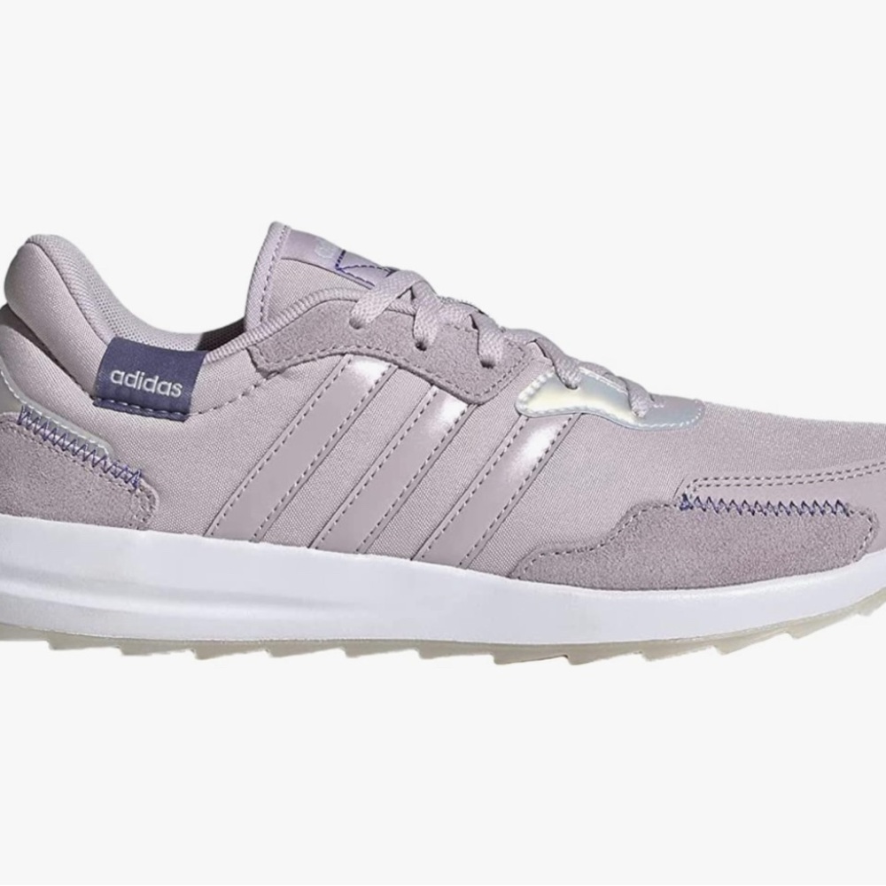 Adidas retro run shoes in mauve and silver